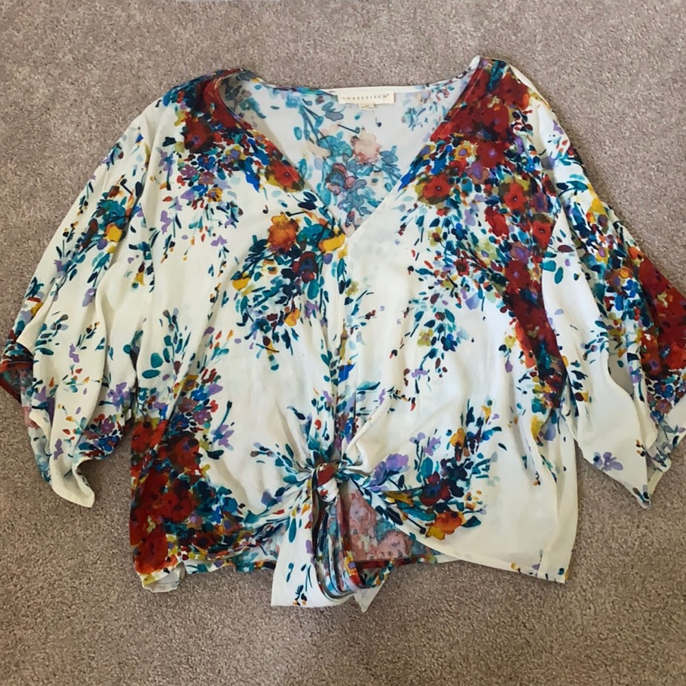 White floral blouse